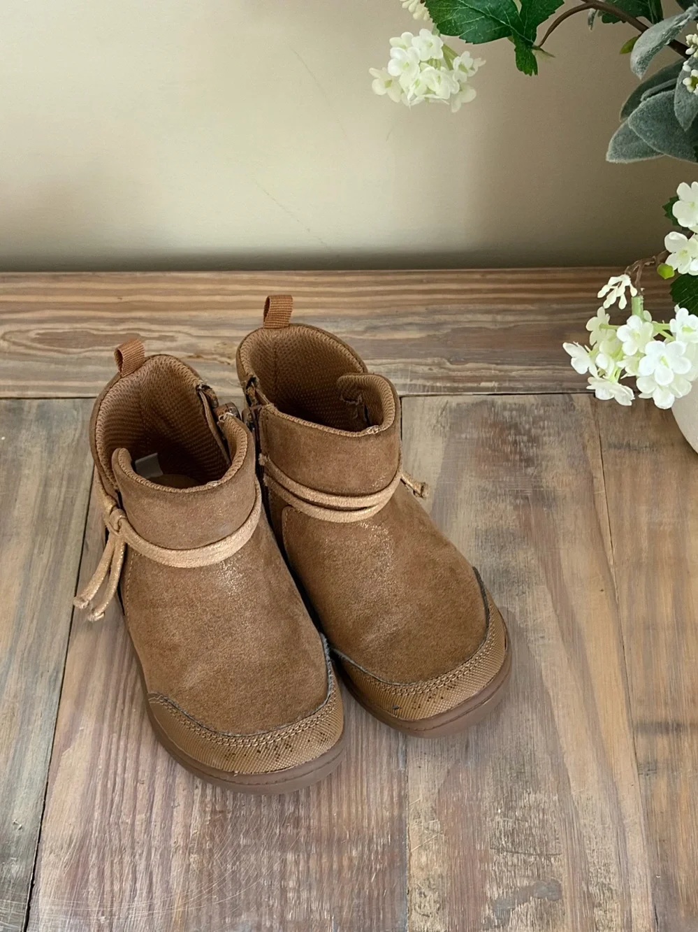 Stride Rite Toddler Leather Ankle Zip Booties